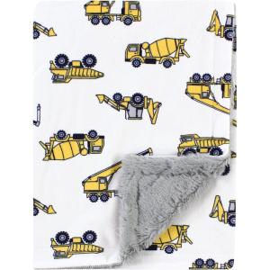 imageHudson Baby Unisex Baby Plush Blanket with Furry Binding and Back Construction One SizeConstruction