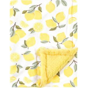 imageHudson Baby Unisex Baby Plush Blanket with Furry Binding and Back Construction One SizeLemon