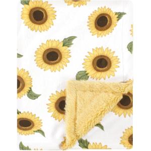 imageHudson Baby Unisex Baby Plush Blanket with Furry Binding and Back Construction One SizeSunflower