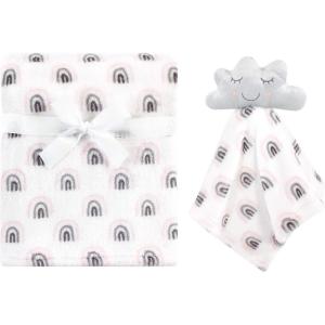 imageHudson Baby Unisex Baby Plush Blanket with Security Blanket Moon Girl One SizeCloud Girl
