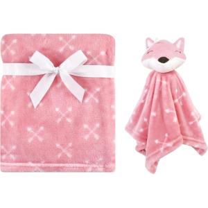 imageHudson Baby Unisex Baby Plush Blanket with Security Blanket Moon Girl One SizeFox