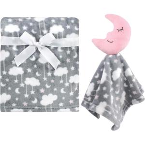 imageHudson Baby Unisex Baby Plush Blanket with Security Blanket Moon Girl One SizeMoon Girl