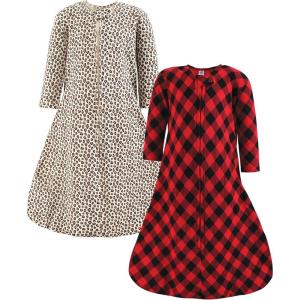 imageHudson Baby Unisex Baby Thermal Long Sleeve Sleeping Bag 2pkBuffalo Plaid Leopard