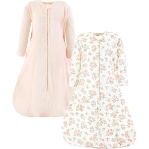imageHudson Baby Unisex Baby Thermal Long Sleeve Sleeping Bag 2pkSoft Pink Sage Rose