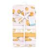 imageLittle Treasure Hudson Baby Cotton Poly Flannel Receiving Blankets Multipack Green Eucalyptus 30x30 inchesOrange Citrus Orange