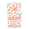 imageLittle Treasure Hudson Baby Cotton Poly Flannel Receiving Blankets Multipack Green Eucalyptus 30x30 inchesPink Sweet Peach