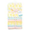 imageLittle Treasure Hudson Baby Cotton Poly Flannel Receiving Blankets Multipack Green Eucalyptus 30x30 inchesYellow Lemon Daisy