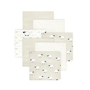 imageLittle Treasure Hudson Baby Cotton Poly Flannel Receiving Blankets Multipack Green Eucalyptus 30x30 inchesBeige Taupe Sheep