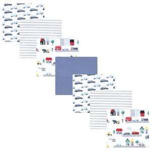 imageLittle Treasure Hudson Baby Cotton Poly Flannel Receiving Blankets Multipack Green Eucalyptus 30x30 inchesBlue City Life