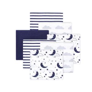 imageLittle Treasure Hudson Baby Cotton Poly Flannel Receiving Blankets Multipack Green Eucalyptus 30x30 inchesBlue Moon