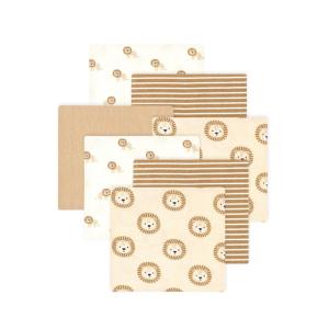 imageLittle Treasure Hudson Baby Cotton Poly Flannel Receiving Blankets Multipack Green Eucalyptus 30x30 inchesBrown Brave Lion