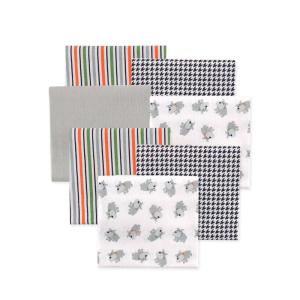 imageLittle Treasure Hudson Baby Cotton Poly Flannel Receiving Blankets Multipack Green Eucalyptus 30x30 inchesGrey Dog