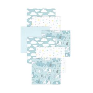 imageLittle Treasure Hudson Baby Cotton Poly Flannel Receiving Blankets Multipack Green Eucalyptus 30x30 inchesMint New Elephant