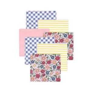 imageLittle Treasure Hudson Baby Cotton Poly Flannel Receiving Blankets Multipack Green Eucalyptus 30x30 inchesPink Blue Pretty Florals