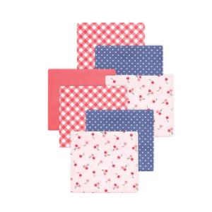imageLittle Treasure Hudson Baby Cotton Poly Flannel Receiving Blankets Multipack Green Eucalyptus 30x30 inchesPink Cherry Sweet