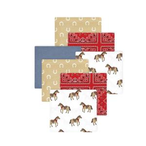 imageLittle Treasure Hudson Baby Cotton Poly Flannel Receiving Blankets Multipack Green Eucalyptus 30x30 inchesRed Cowboy