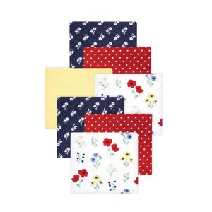 imageLittle Treasure Hudson Baby Cotton Poly Flannel Receiving Blankets Multipack Green Eucalyptus 30x30 inchesRed Wildflower