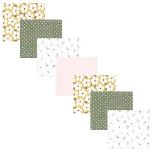 imageLittle Treasure Hudson Baby Cotton Poly Flannel Receiving Blankets Multipack Green Eucalyptus 30x30 inchesSage Green Floral