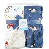 imageHudson Baby Unisex Baby Plush Mink and Sherpa Blanket Floral One SizeBoy Farm Animals