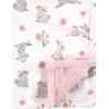imageHudson Baby Unisex Baby Plush Mink and Sherpa Blanket Floral One SizeBunny