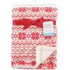 imageHudson Baby Unisex Baby Plush Mink and Sherpa Blanket Floral One SizeRed Fair Isle