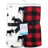 imageHudson Baby Unisex Baby Silky Plush and Coral Fleece Blanket Christmas Tree Truck 30x36 inchesBuffalo Plaid Moose