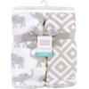imageHudson Baby Unisex Baby Silky Plush and Coral Fleece Blanket Christmas Tree Truck 30x36 inchesGray Elephants