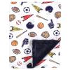 imageHudson Baby Infant Boy Plush Blanket with Furry Binding and Back Sports Fan One SizeSports Fan
