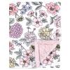 imageHudson Baby Unisex Baby Plush Blanket with Furry Binding and Back Modern Botanical One SizeVintage Blossom
