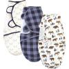 imageHudson Baby Unisex Baby Quilted Cotton Swaddle Wrap 3pk Football 03 MonthsMoose Bear
