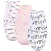imageHudson Baby Unisex Baby Quilted Cotton Swaddle Wrap 3pk Football 03 MonthsPink Safari