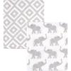 imageHudson Baby Unisex Baby Silky Plush and Coral Fleece Blanket Christmas Tree Truck 30x36 inchesGray Elephants