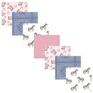 imageHudson Baby Unisex Baby Cotton Flannel Receiving Blankets 7Pack Bundle Retro Dinosaur One SizeCowgirl