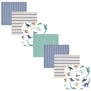 imageHudson Baby Unisex Baby Cotton Flannel Receiving Blankets 7Pack Bundle Retro Dinosaur One SizeDino Friends