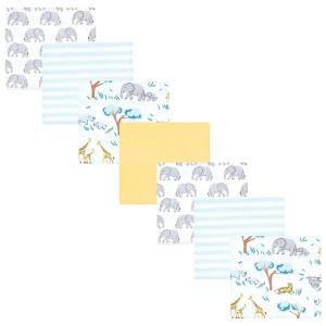 imageHudson Baby Unisex Baby Cotton Flannel Receiving Blankets 7Pack Bundle Retro Dinosaur One SizeSafari Friends