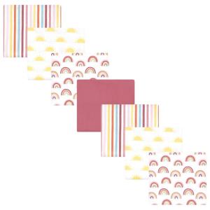 imageHudson Baby Unisex Baby Cotton Flannel Receiving Blankets 7Pack Bundle Retro Dinosaur One SizeSunshine and Rainbows