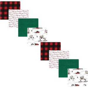 imageHudson Baby Unisex Baby Cotton Flannel Receiving Blankets Bundle Set Woodland One SizeChristmas Scene