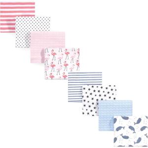 imageHudson Baby Unisex Baby Cotton Flannel Receiving Blankets Bundle Set Woodland One SizeFlamingos Narwhal