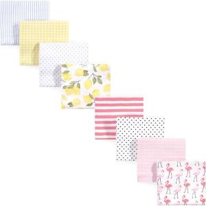 imageHudson Baby Unisex Baby Cotton Flannel Receiving Blankets Bundle Set Woodland One SizeLemons Flamingos 8pack