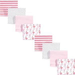 imageHudson Baby Unisex Baby Cotton Flannel Receiving Blankets Bundle Set Woodland One SizePink Flamingos 8pack