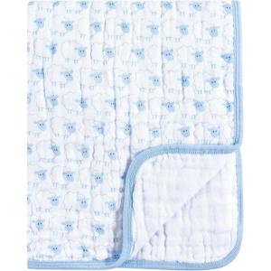 imageHudson Baby Unisex Baby Muslin Tranquility Quilt Blanket Winter Forest One SizeBlue Sheep