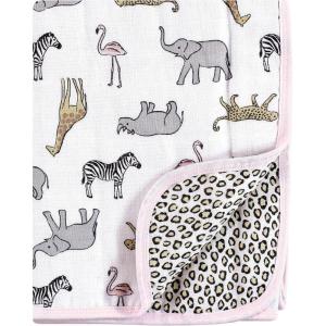 imageHudson Baby Unisex Baby Muslin Tranquility Quilt Blanket Winter Forest One SizeModern Pink Safari