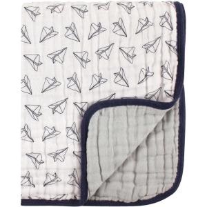 imageHudson Baby Unisex Baby Muslin Tranquility Quilt Blanket Winter Forest One SizePaper Airplane