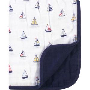 imageHudson Baby Unisex Baby Muslin Tranquility Quilt Blanket Winter Forest One SizeSailboat