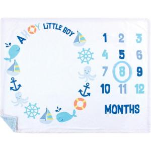 imageHudson Baby Unisex Baby Plush Holiday and Milestone Blanket Holiday One SizeAhoy Nautical