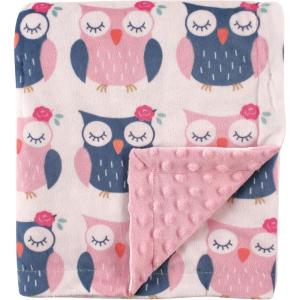imageHudson Baby Unisex Baby Plush Mink Blanket Powder Blue One SizeOwls
