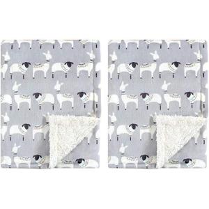 imageHudson Baby Unisex Baby Plush Mink and Sherpa Blanket Floral One SizeAztec Llama