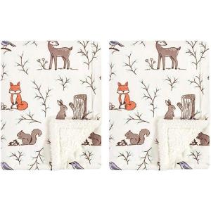 imageHudson Baby Unisex Baby Plush Mink and Sherpa Blanket Floral One SizeEnchanted Forest