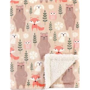 imageHudson Baby Unisex Baby Plush Mink and Sherpa Blanket Floral One SizeGirl Forest