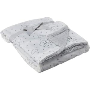 imageHudson Baby Unisex Baby Plush Mink and Sherpa Blanket Floral One SizeGray Clouds